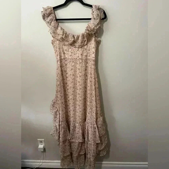 NWOT ASTR THE LABEL MAGNOLIA FLORAL RUFFLE HI-LO MAXI DRESS S - Picture 9 of 10